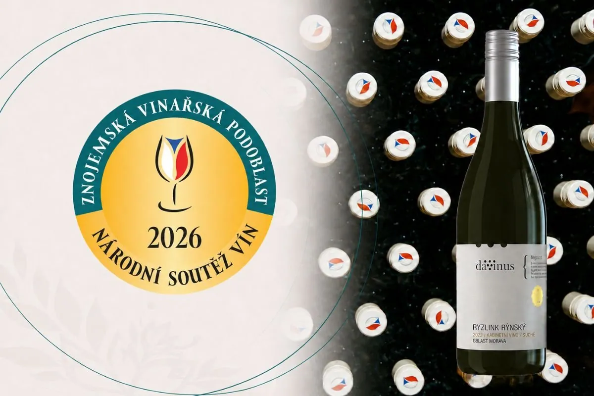 Šampionem Národní soutěže vín na Znojemsku je Ryzlink rýnský 2022 z vinařství DAVINUS